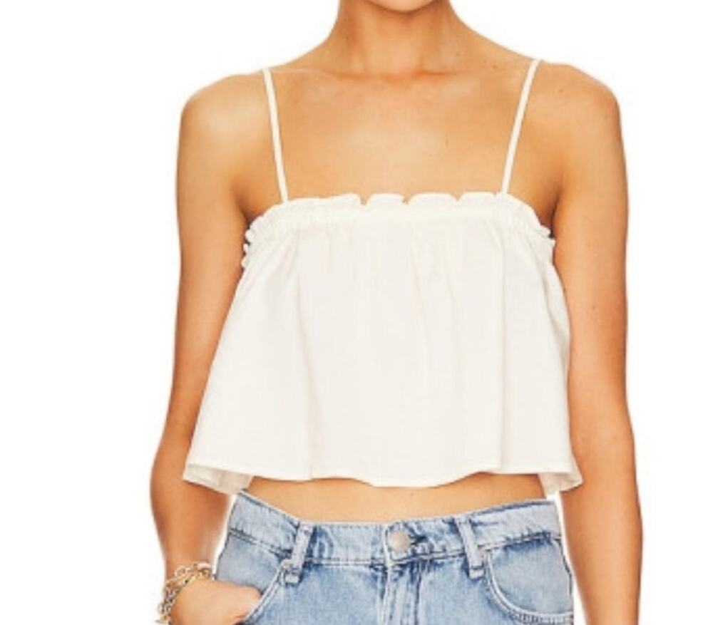 WeWoreWhat Ruffle Cami Top in Ivory - L